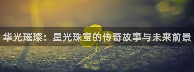 新宝5招商部：华光璀璨：星光珠宝的传奇故事与未来前景